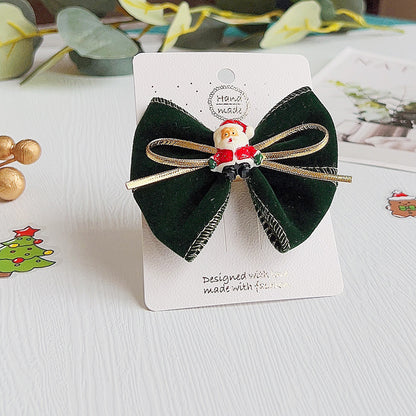 European And American Christmas Barrettes Bow Santa Claus Hair Accessories