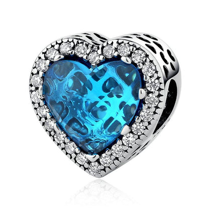 BAMOER 925 Sterling Silver Jewellery Radiant Hearts Beads Charms Fit..