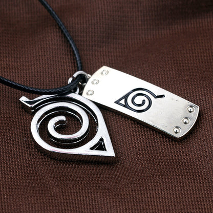 Naruto Konoha Logo Necklace Cosplay Costume Accessories Men Women Gift