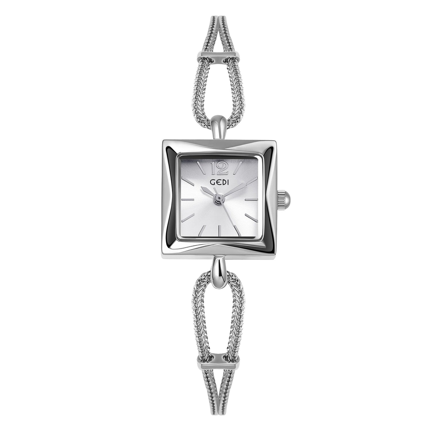 High-grade antique style alloy bracelet watch with simple small square plate.