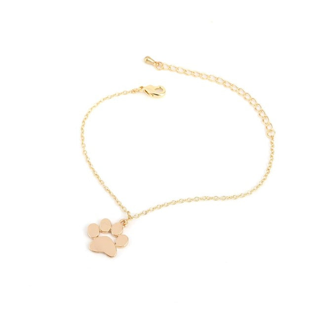 Paw Charm Lovely Cat Dog Paw Bracelet 18k Gold/Silver Plated