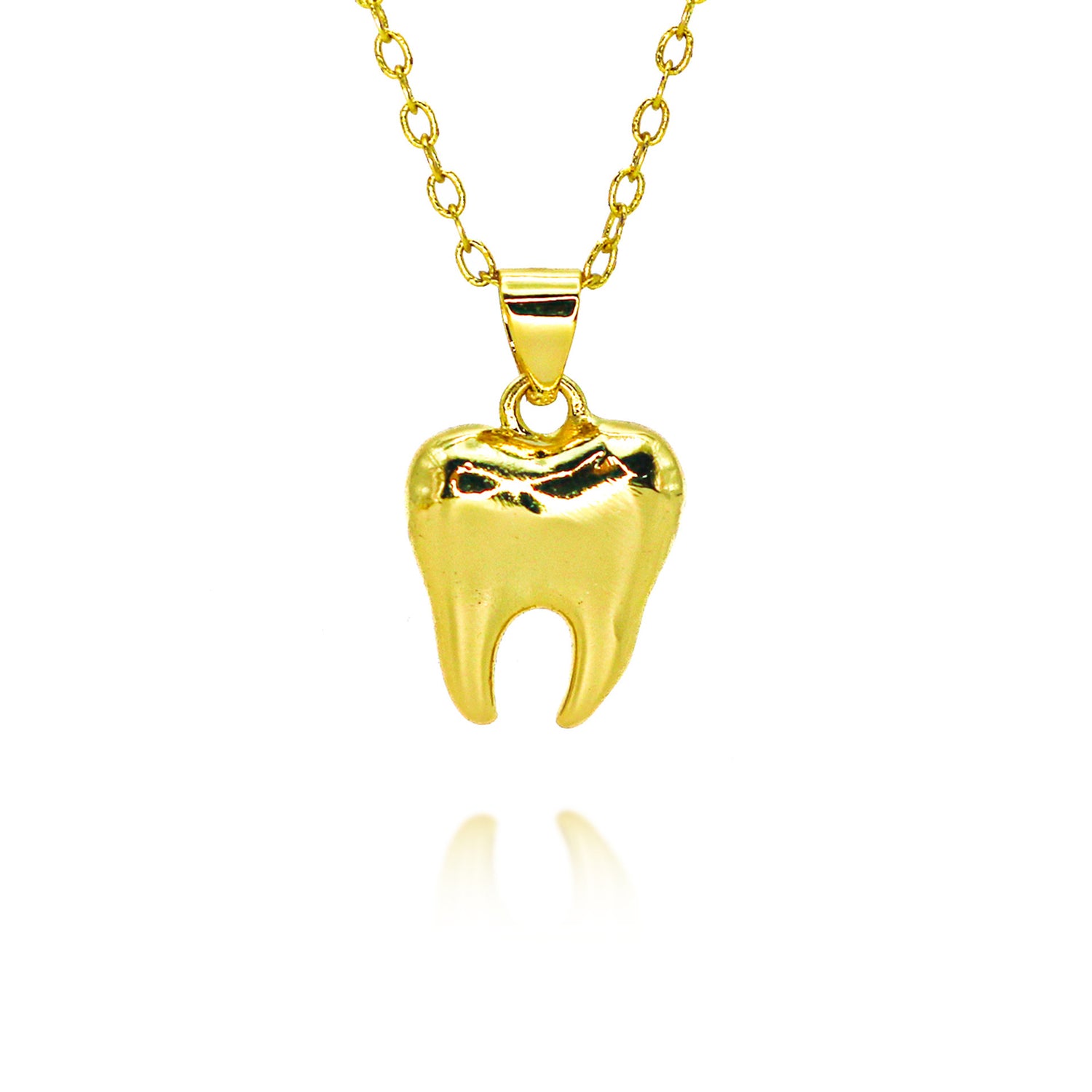 Three-dimensional Tooth Heart Pendant Necklace Simple