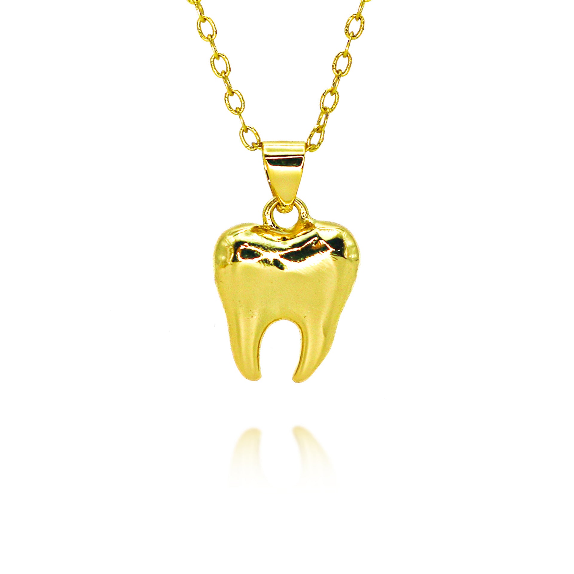 Three-dimensional Tooth Heart Pendant Necklace Simple