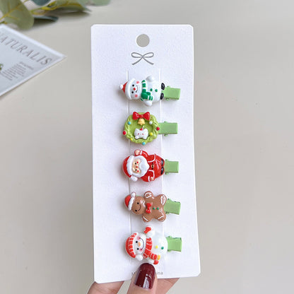 Christmas Hair Accessories Little Girl Christmas Tree Elk Barrettes