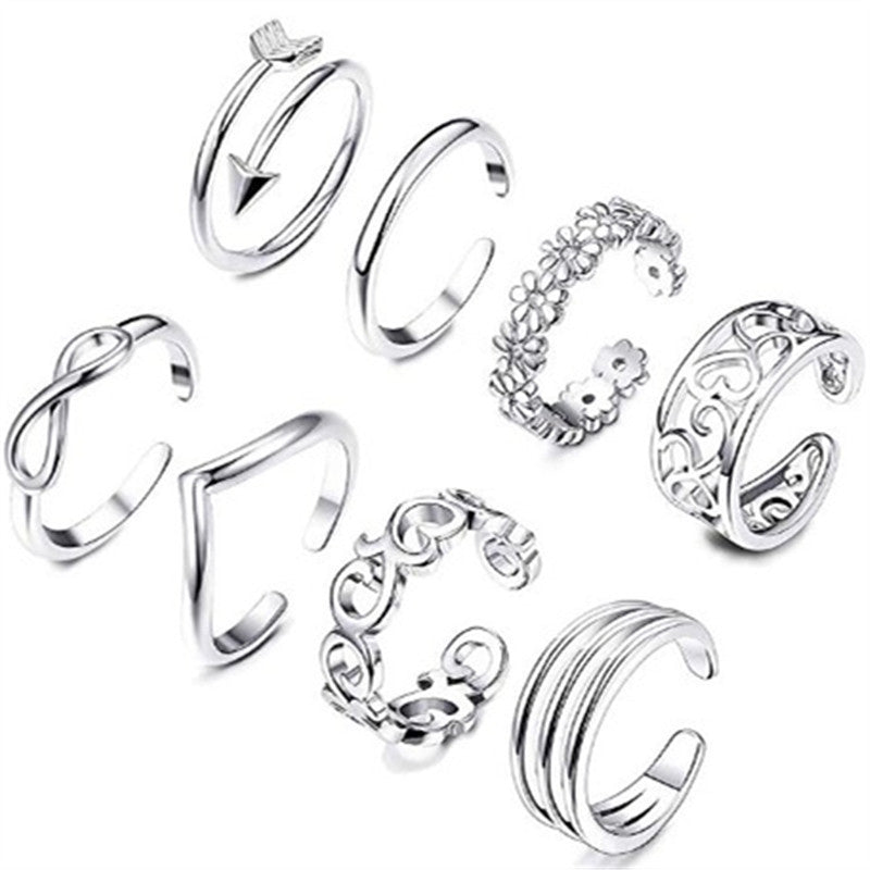 Stylish adjustable foot rings for women in white cupronickel.