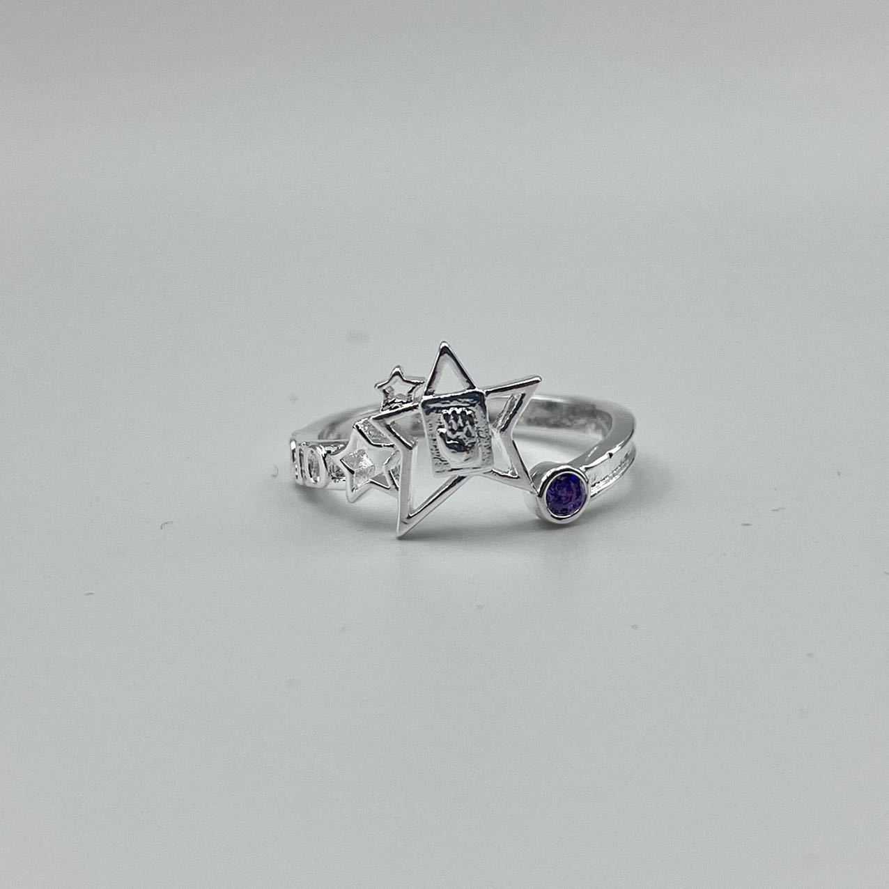 Purple Crystal unisex fashion ring 