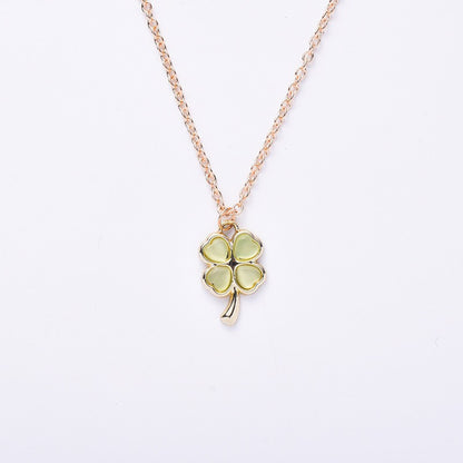 Opal Necklace Niche Dripping Oil Green Pendant Clavicle Chain