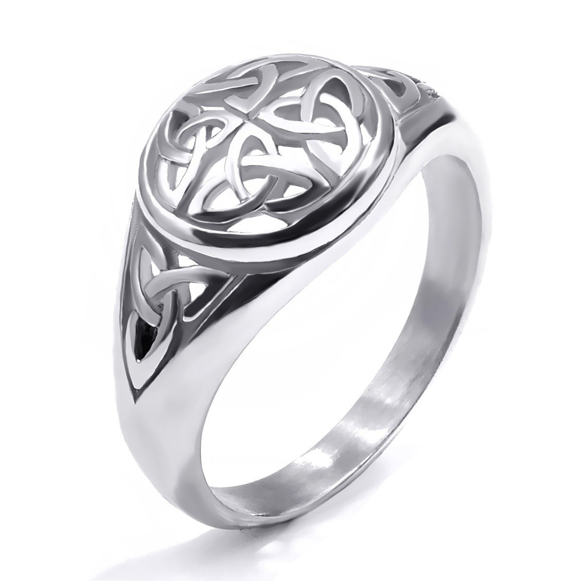 Geometric ladies ring crafted from alloy with electroplating, European style.