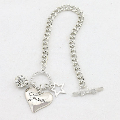 Love Heart Charms Bracelets For Women Gold Silver Color Bracelet