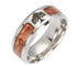 Tree of Life stainless steel mens ring with wooden inlay unisex style