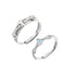 Retro style S925 silver princess and knight couple rings with moonstone.