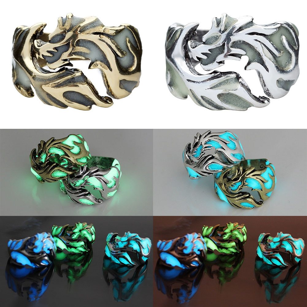 Vintage Mens Rings Fashion Dragons Adjustable Rings Personalized