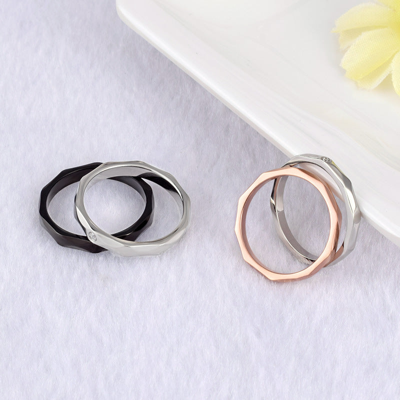 Personalized Titanium Steel Couple Rings