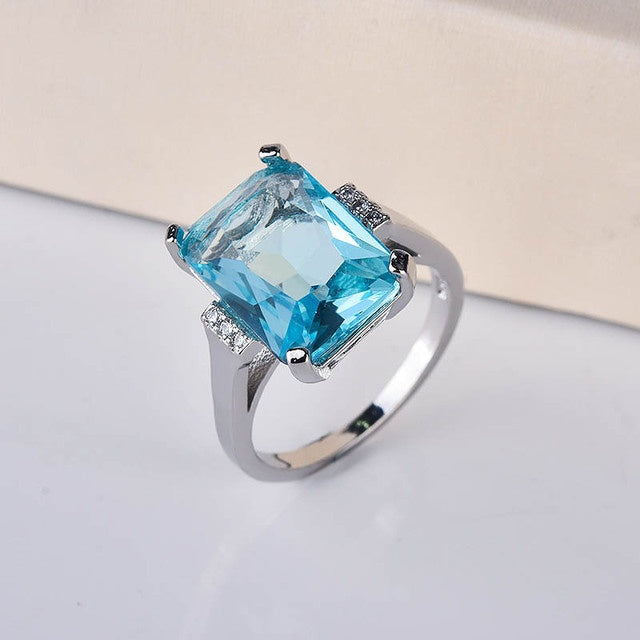 Kuololit Paraiba Gemstone Ring in silver setting for women. Kuololit Paraiba Gemstone Rings for Women