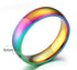 Stainless steel rainbow ring with vibrant multicolour finish, non-corrosive and eco-friendly.