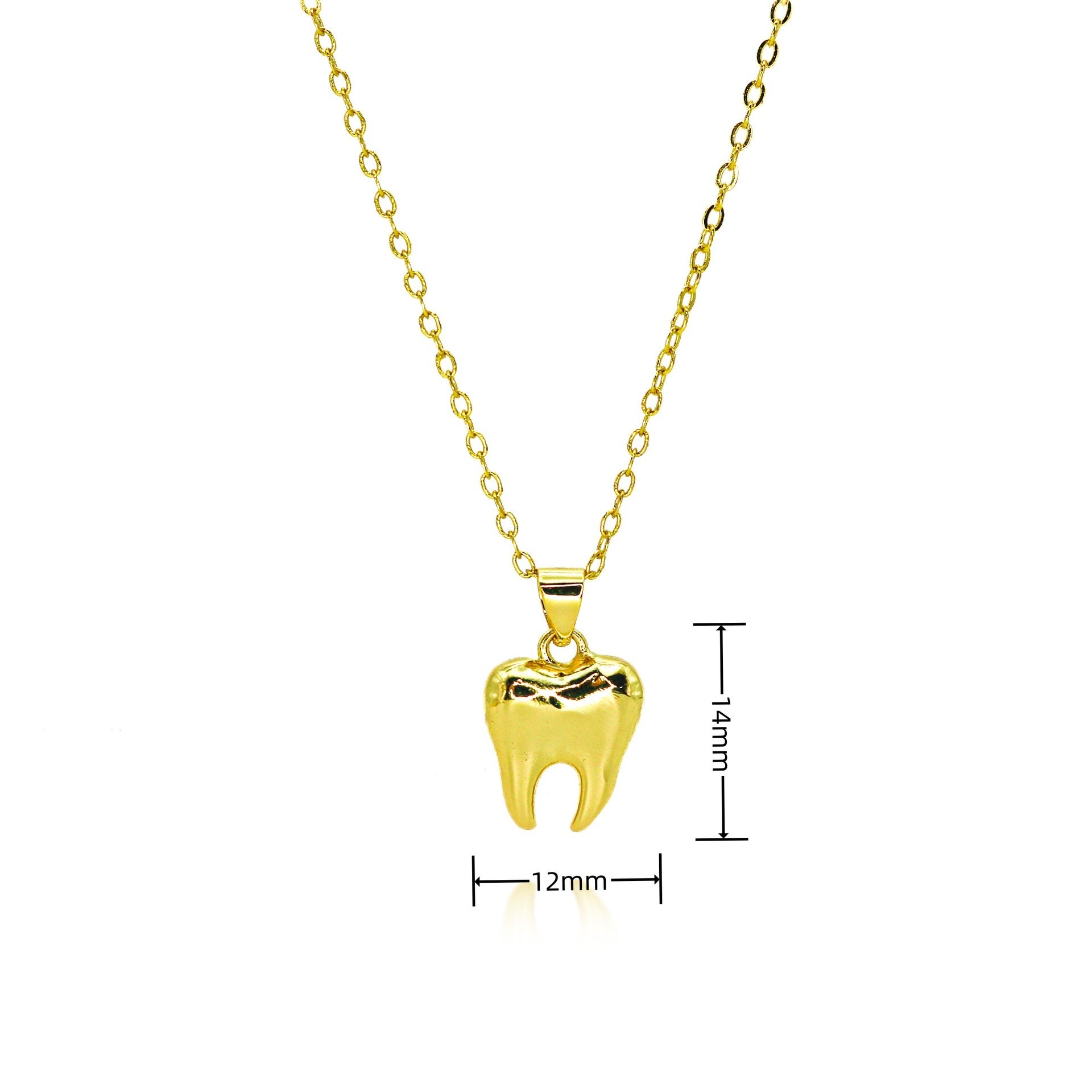 Three-dimensional Tooth Heart Pendant Necklace Simple