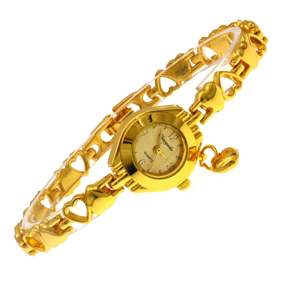 Hollow Heart Solid Bracelet Quartz Watch