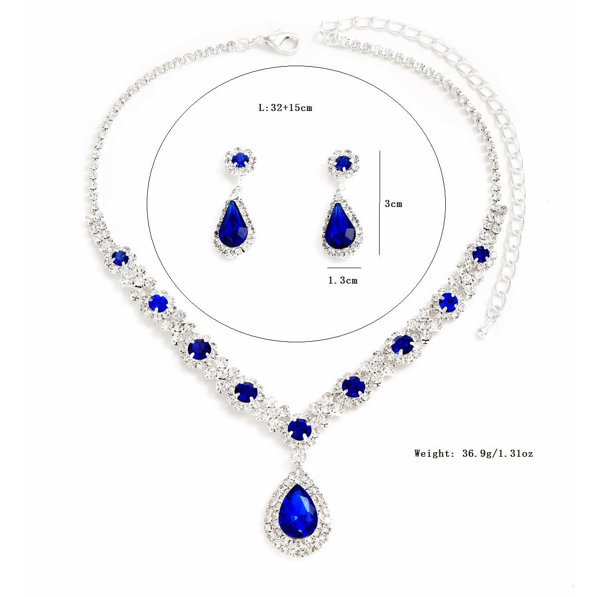 Fashion New Water Drop Necklace And Earrings Suite