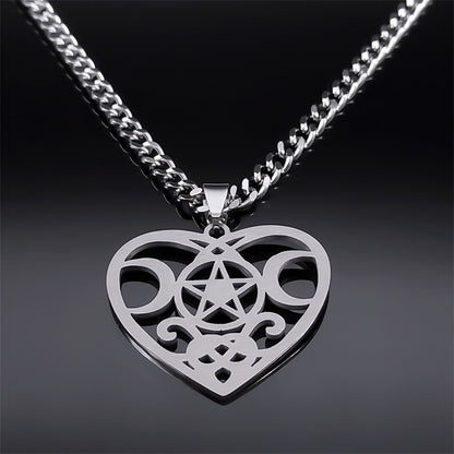 Stainless Steel Triple Moon Five-pointed Star Pendant Ornaments