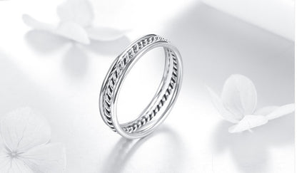 3pc 925 Silver Simple Rings Set