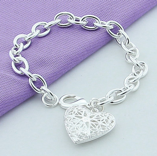 Sterling Silver Jewelry 925 Solid Silver Grape Charm Bracelet &amp; Bangle