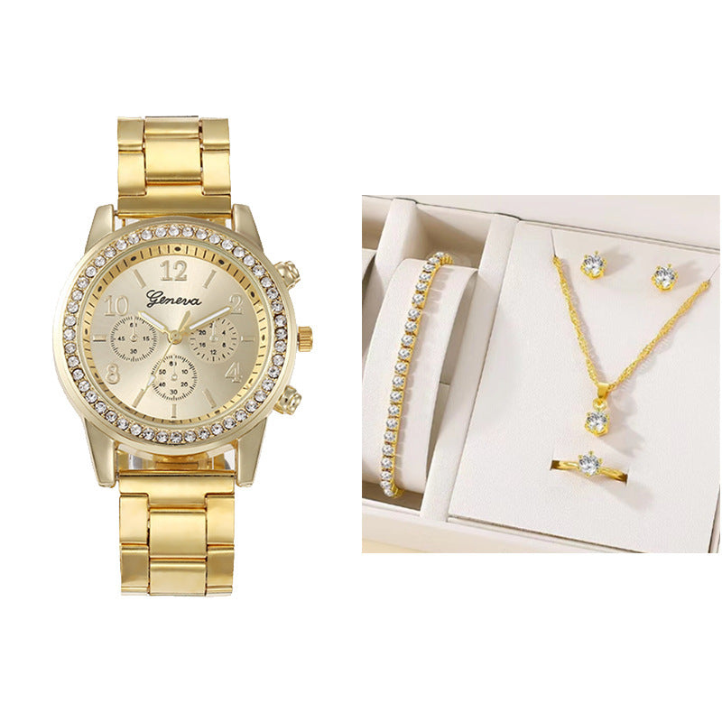 Women Quartz Watch - Stylish Diamond Casual Design