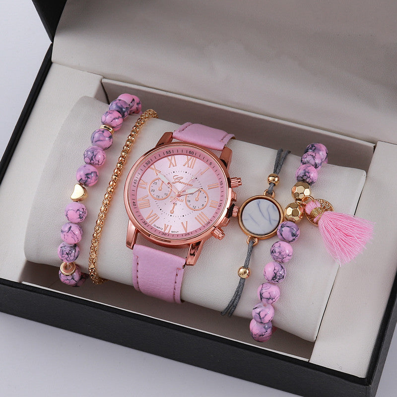 Ladies Graduated Belt Watch Jewelry Set