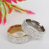 Fashion diamond rings made of titanium steel with wave design, available in gold and steel color.