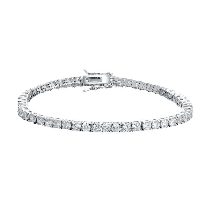 S925 Sterling Silver Electroplated Zircon Tennis Bracelet for Women