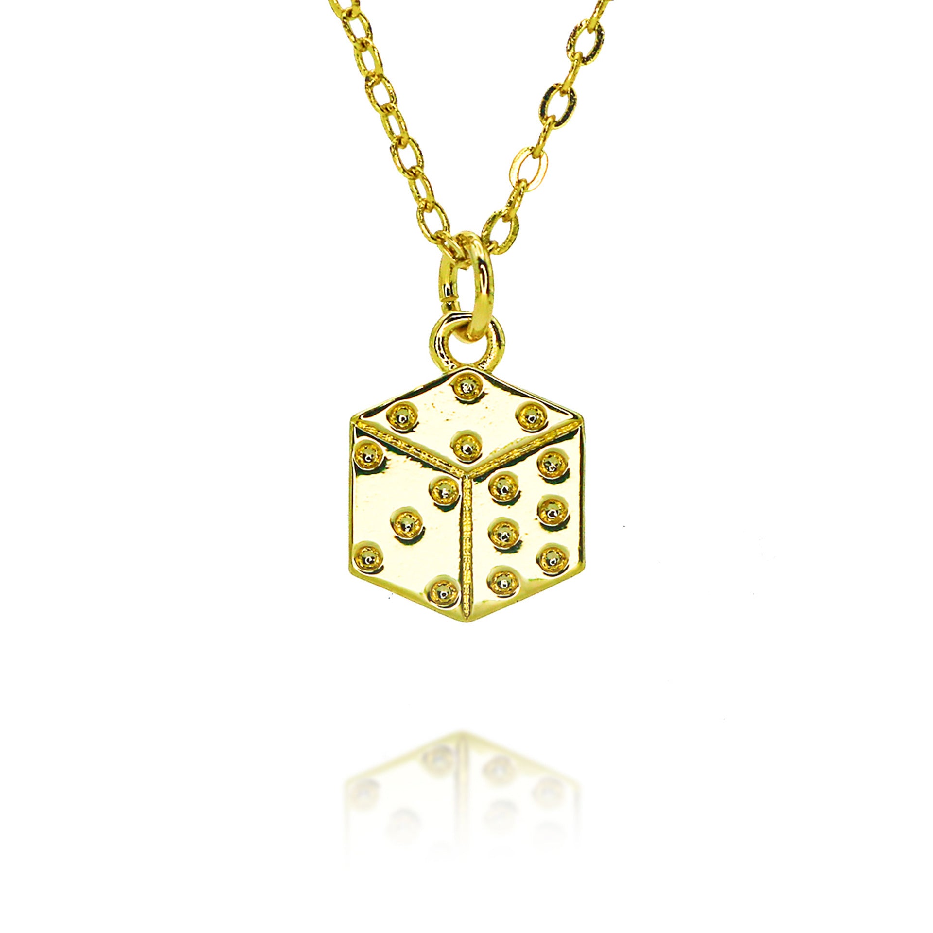 Graphic Design Sense Square Small Dice Dice Micro-inlaid Necklace