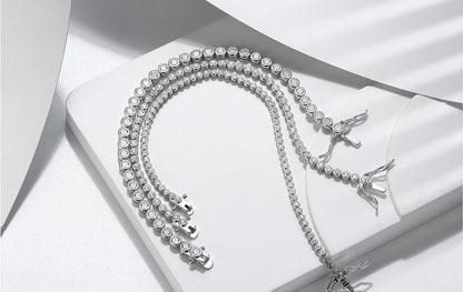 Zircon 3mm925 Silver Hip Hop Bag Set Tennis Chain