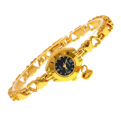 Hollow Heart Solid Bracelet Quartz Watch