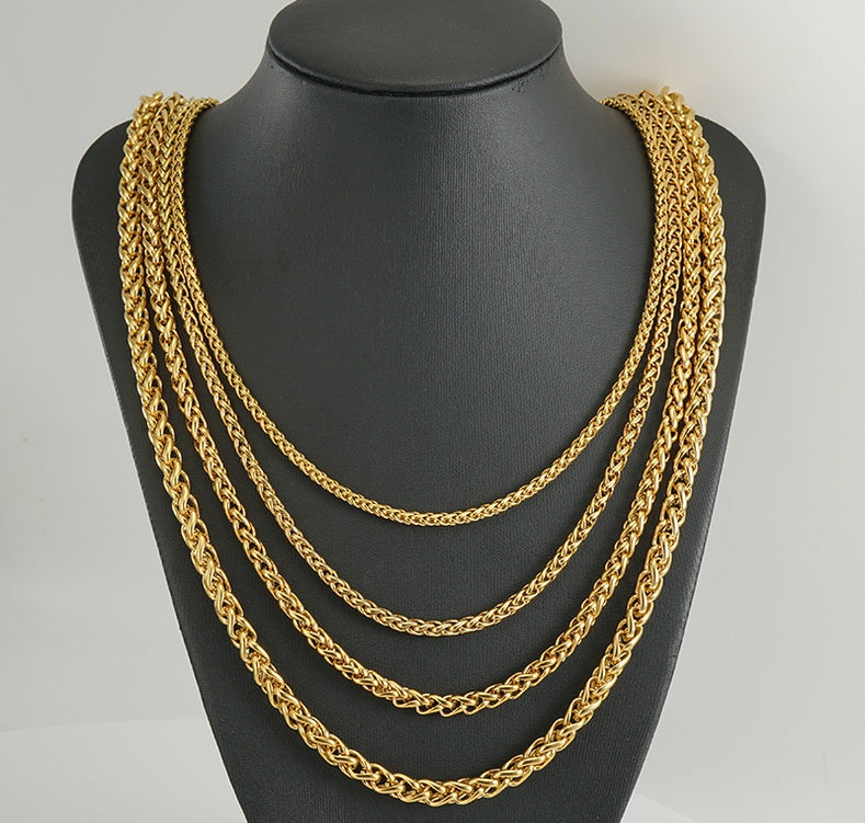 18K Gold Keel Chain Necklace Pendant Finished Chain Hip Hop