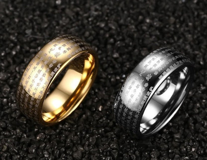 Dome rings in gold and silver tungsten carbide for men and women, trendy fashion jewelry.