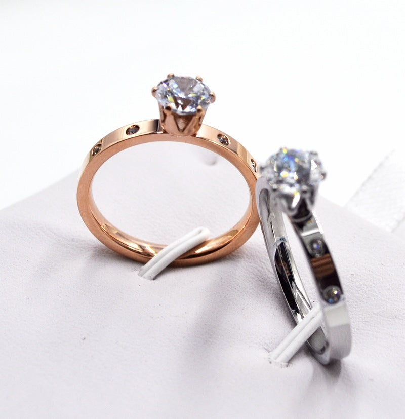 4 Small Diamond Rose Gold Rings