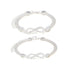 Bold Diamond Inlay Infinite Loop Chain Bracelet and Ankle Chain Set