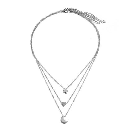 Shang Multi-layer Star Moon Love Pendant Necklace