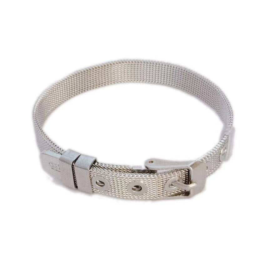 Stainless Steel Bracelet Titanium Steel Strap Accessories Fashion Mesh Band Couple Stainless Steel Bracelet Jewelry