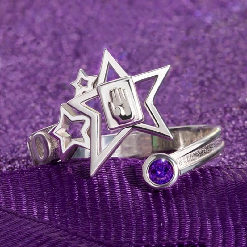 Purple Crystal unisex fashion ring 