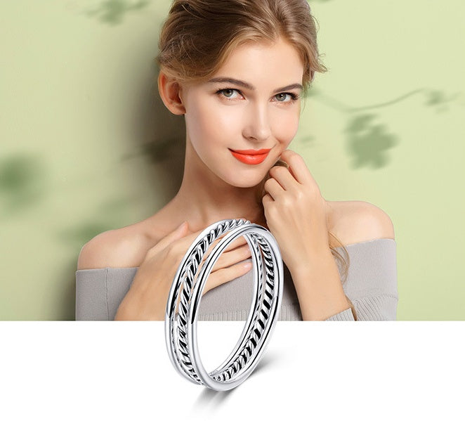 3pc 925 Silver Simple Rings Set