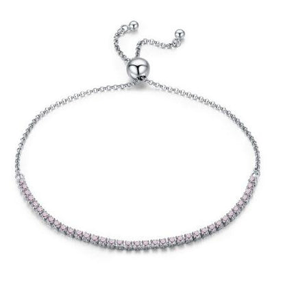 BAMOER 925 sterling silver sparkling strand tennis bracelet.