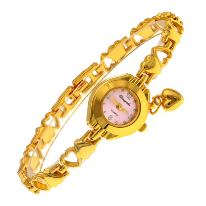 Hollow Heart Solid Bracelet Quartz Watch