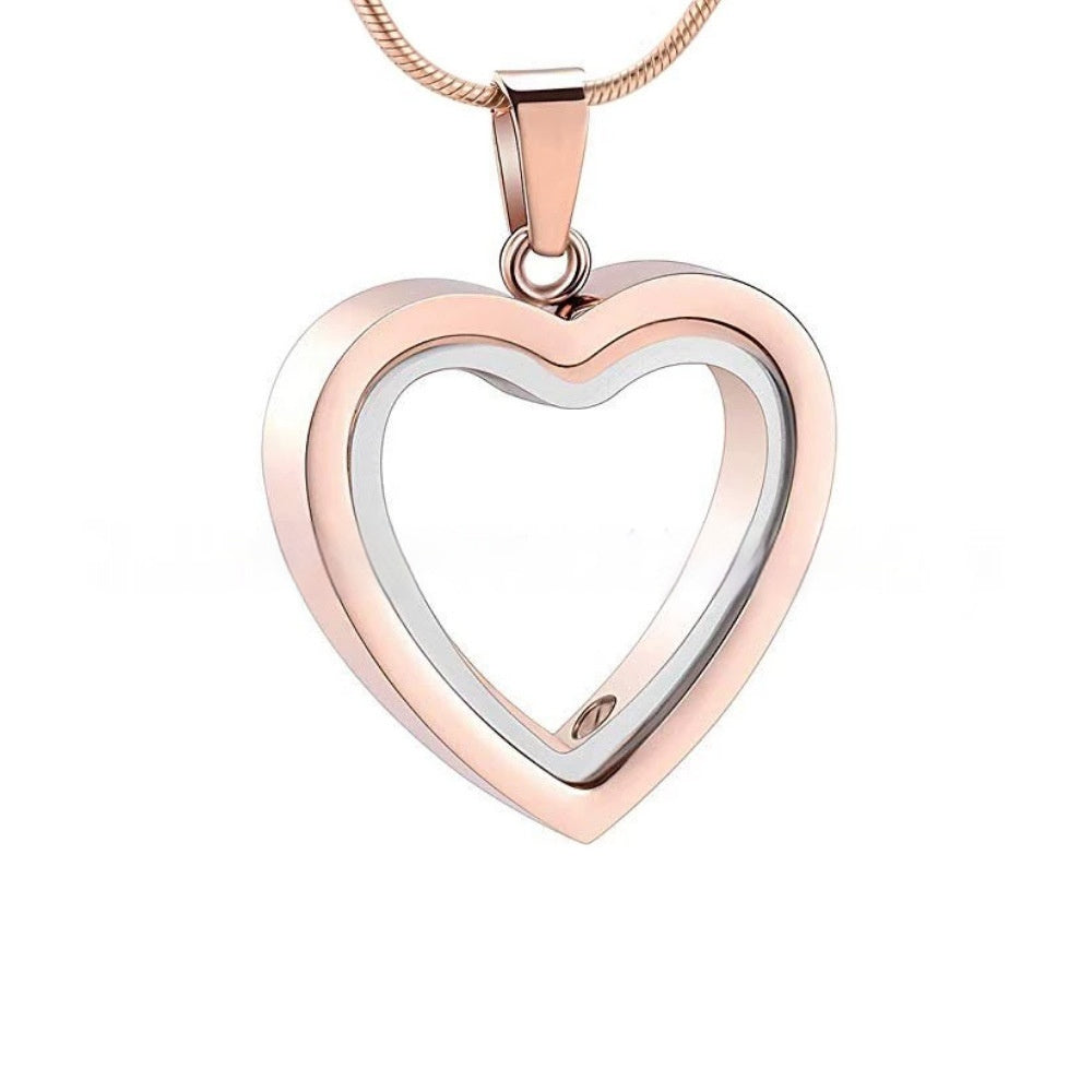 Fashion Personalized Heart-shaped Cinerary Casket Necklace