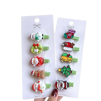 Christmas Hair Accessories Little Girl Christmas Tree Elk Barrettes