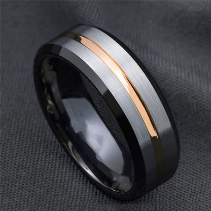 Mediumblue Gold Rings With Double Beveled Edges