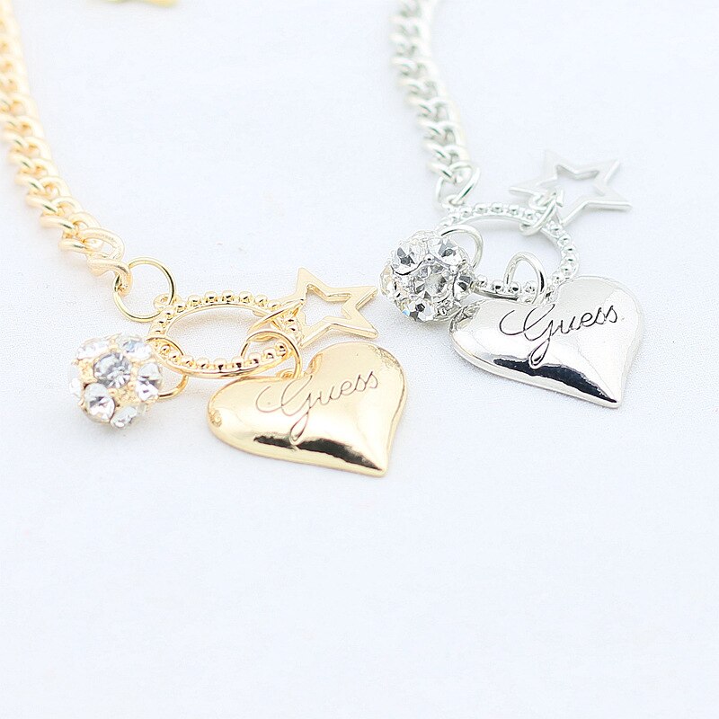 Love Heart Charms Bracelets For Women Gold Silver Color Bracelet