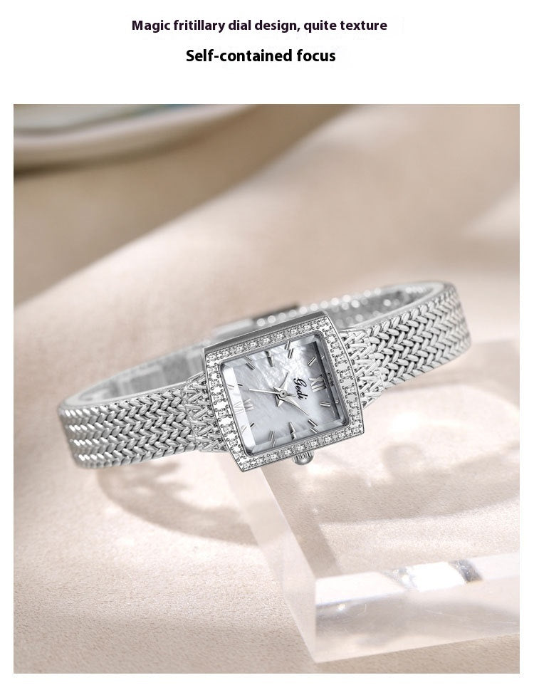 Niche Fritillary Light Luxury Square Plate Waterproof Quartz Watch