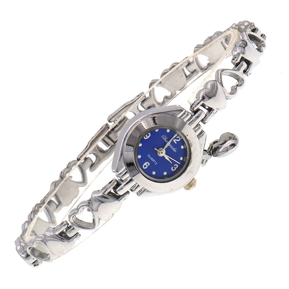 Hollow Heart Solid Bracelet Quartz Watch