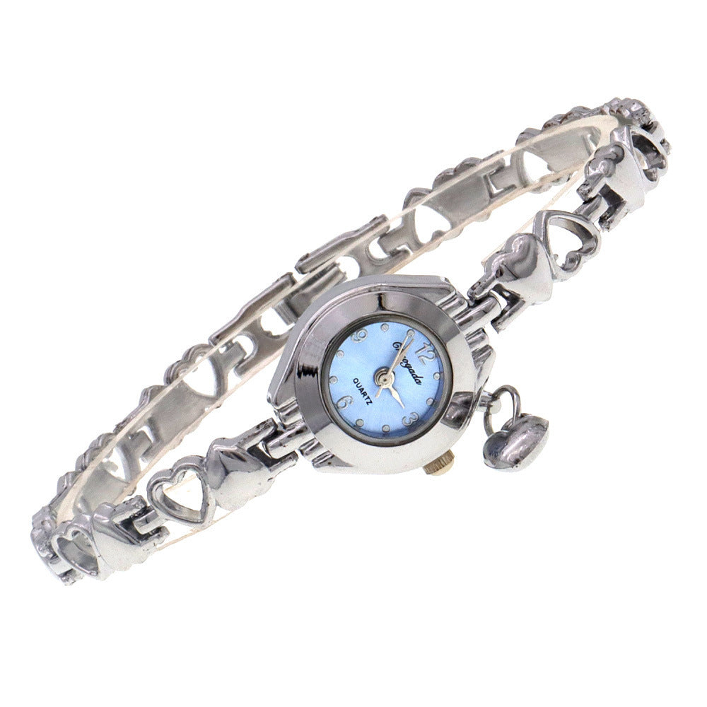 Hollow Heart Solid Bracelet Quartz Watch