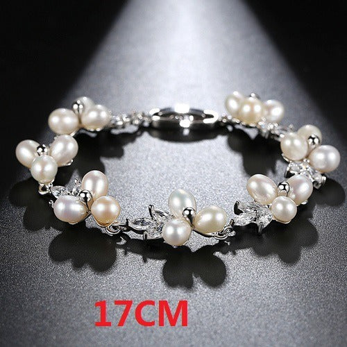 Freshwater Pearl Bracelets Light Luxury Copper Set 